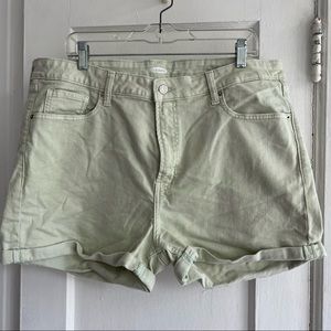 Old Navy O.G. Short High Rise Pale Green Jean Shorts Size 18
